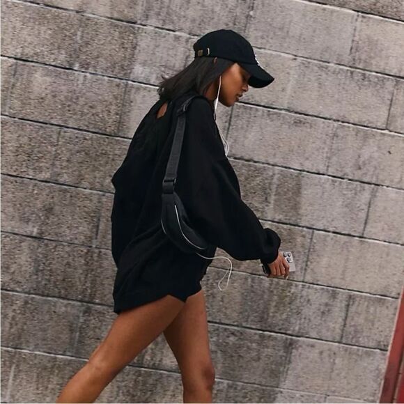 Free People Black Oversized Hoodie M - Picture 9 of 9